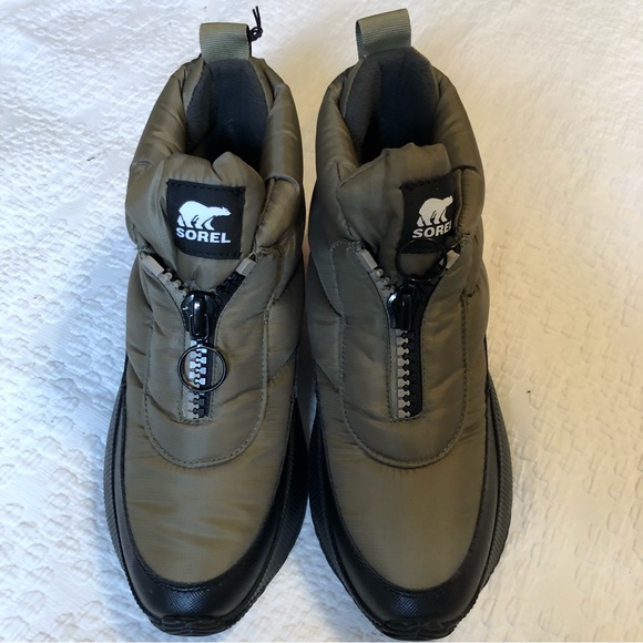 SOREL Out N About Puffy Zip Boots Booties Khaki 9 NWT - Picture 7 of 11